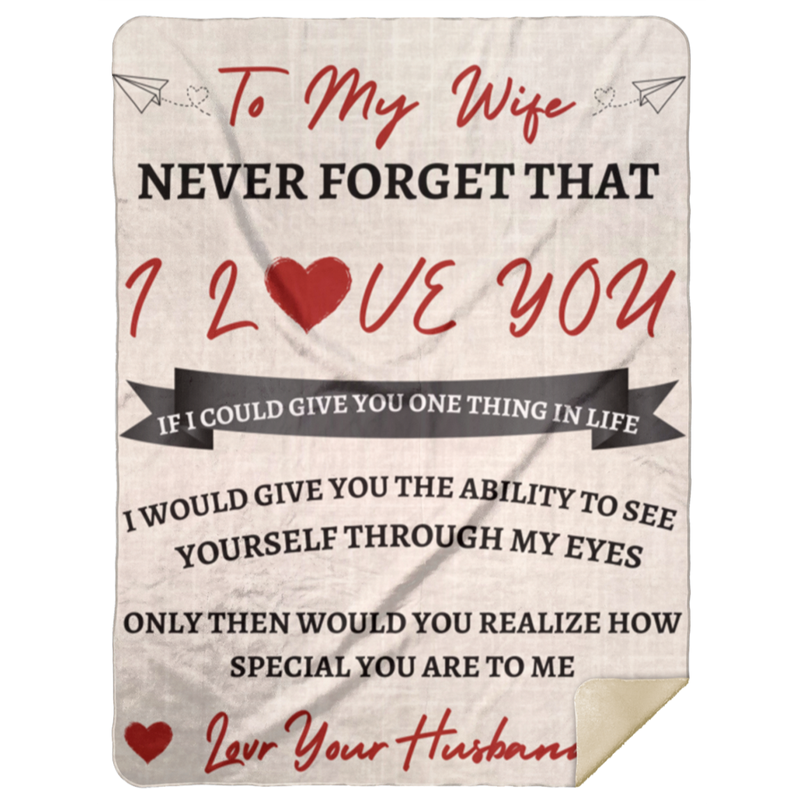 To My Wife - Paper Plane Blanket
