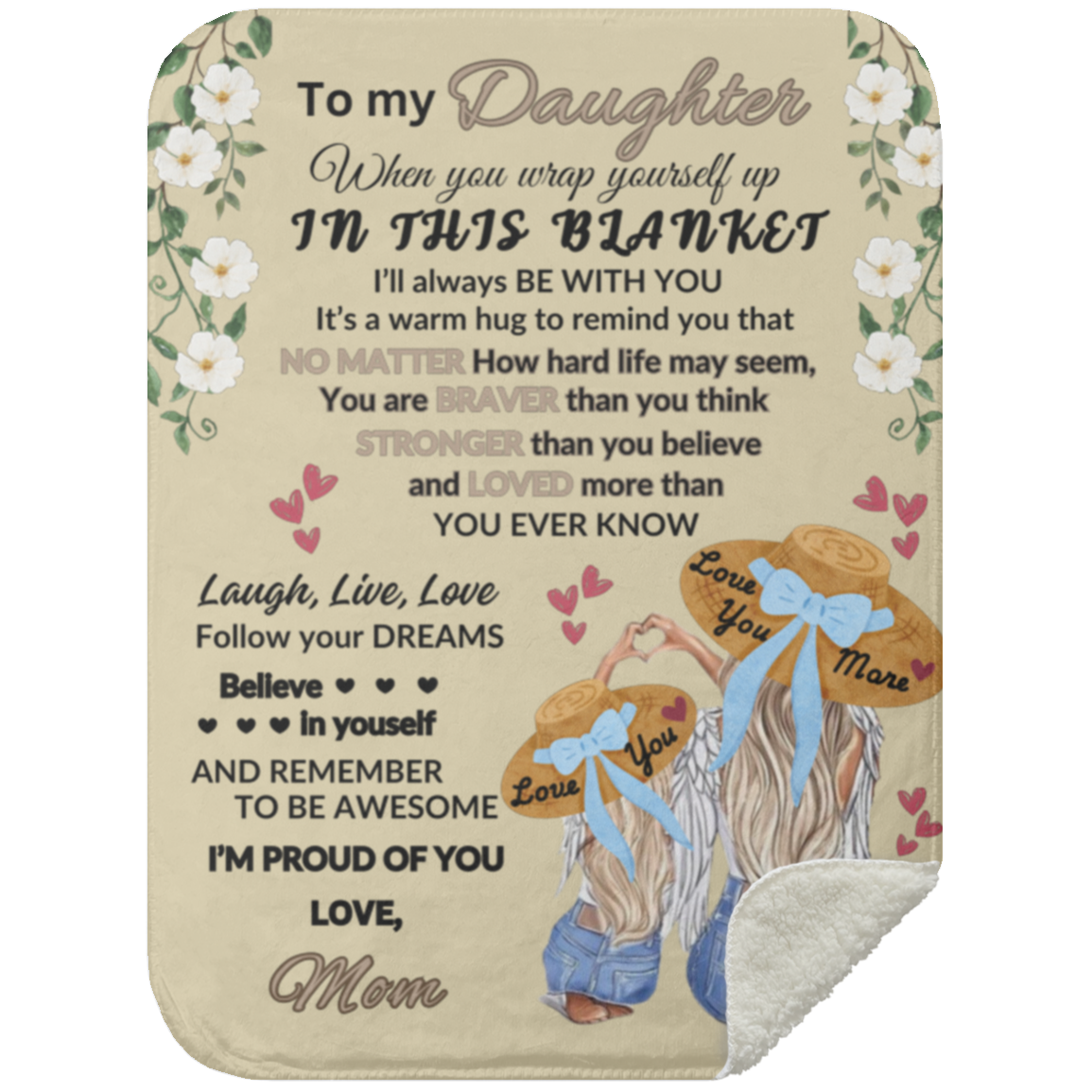 To My Daughter Beach Hat Blanket