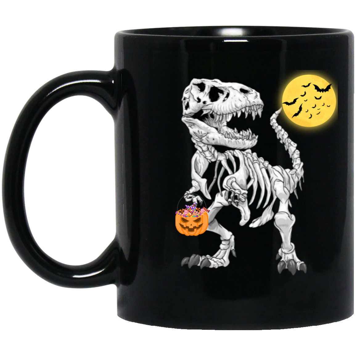 T-Rex Skeleton 11oz Black Mug