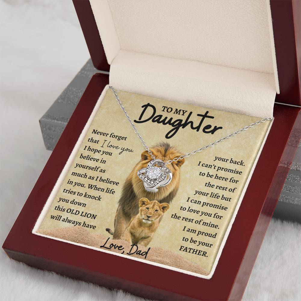 To My Daughter Lion // Love Knot Necklace
