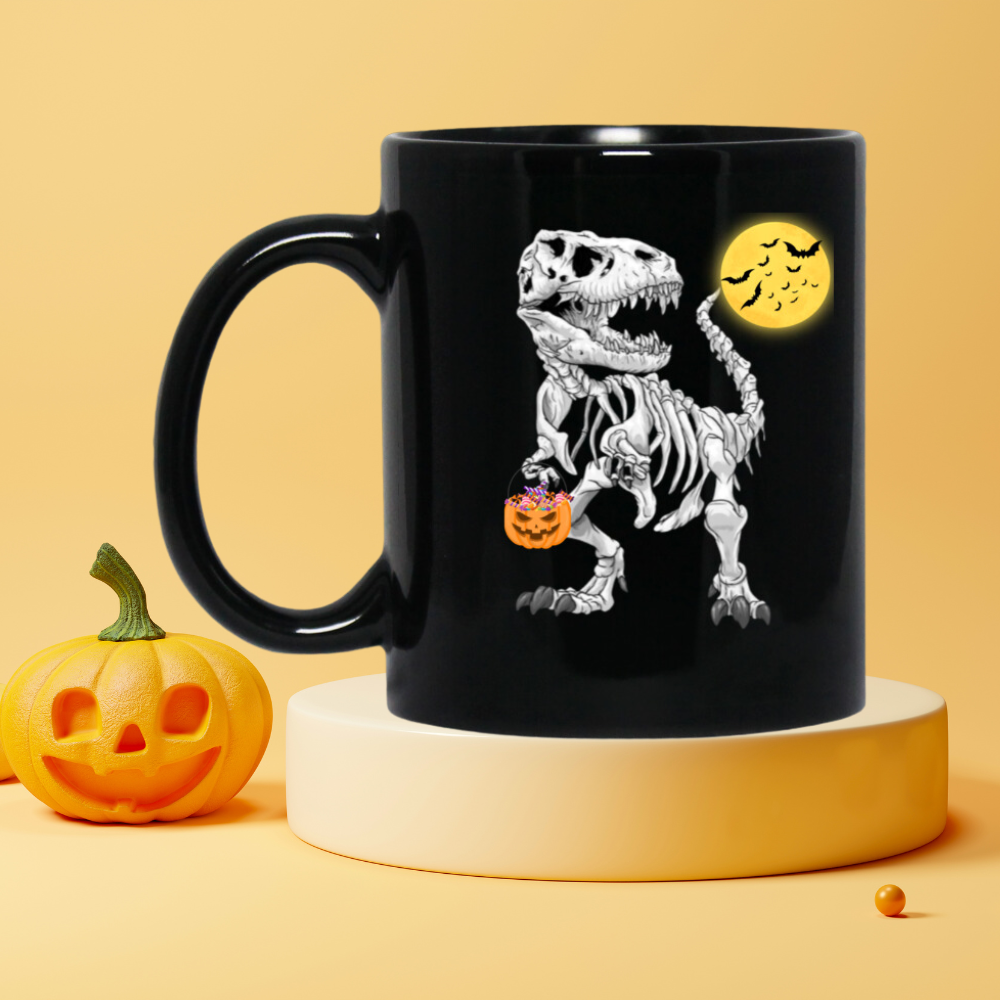 T-Rex Skeleton 11oz Black Mug