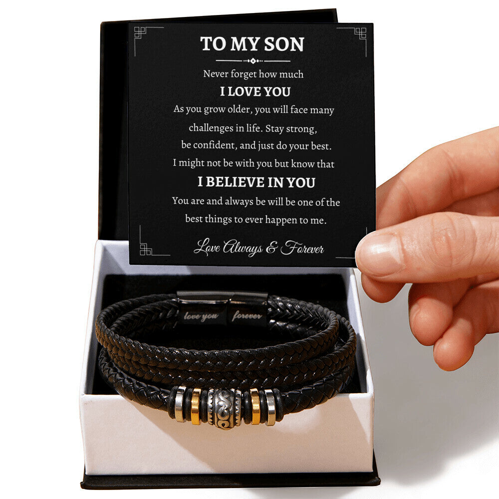 To My Son // Never Forget -  Love You Forever Bracelet